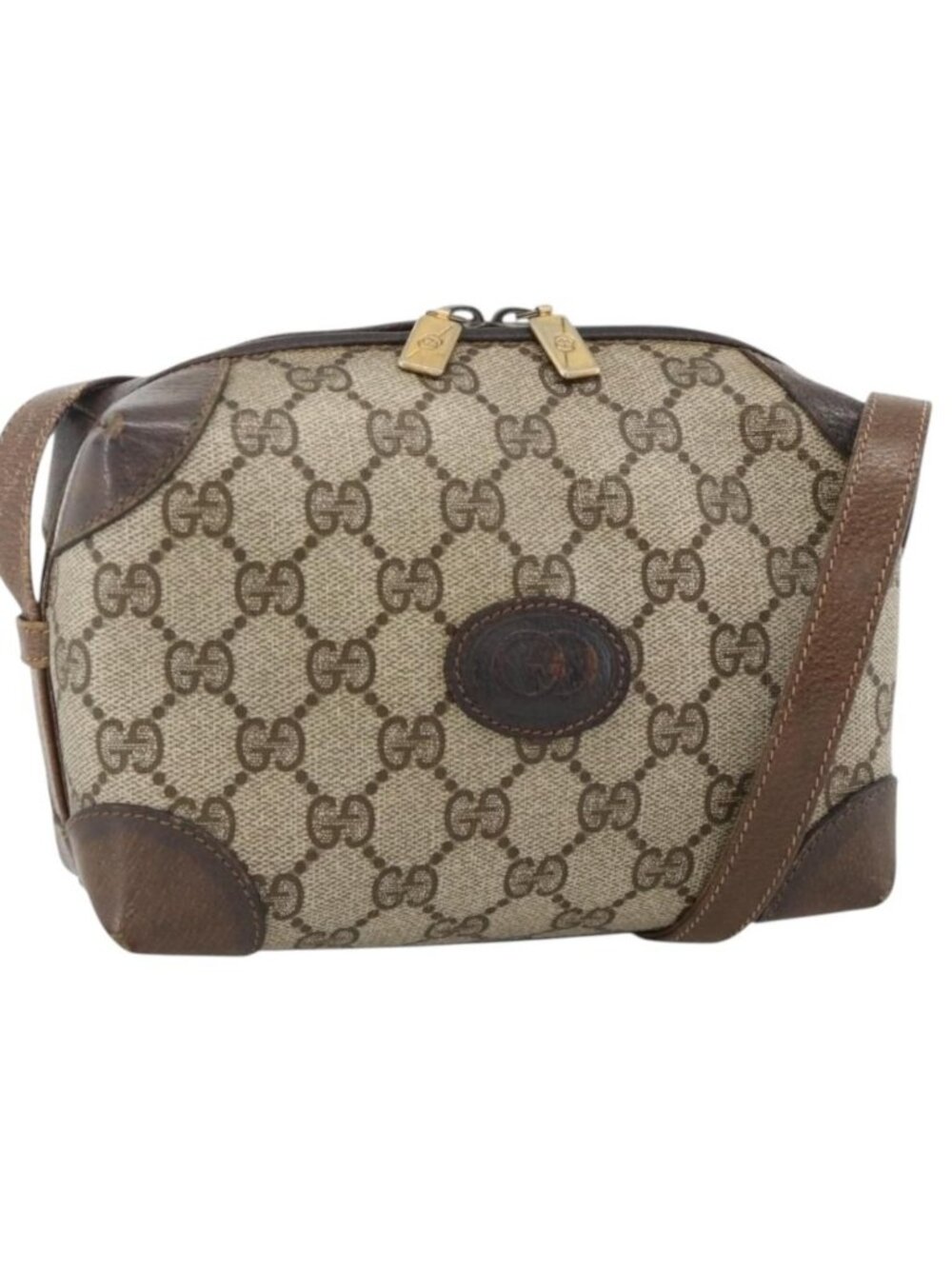GUCCI GG Supreme Shoulder Bag PVC Beige Gold 67 01 5294